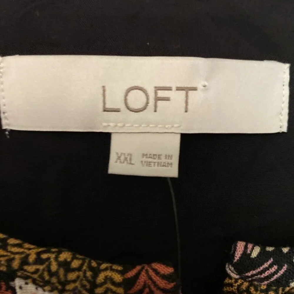 Loft Size XXL Paradise Jungle Print Button Front Side Tie Safari Dress NWT - Picture 4 of 8